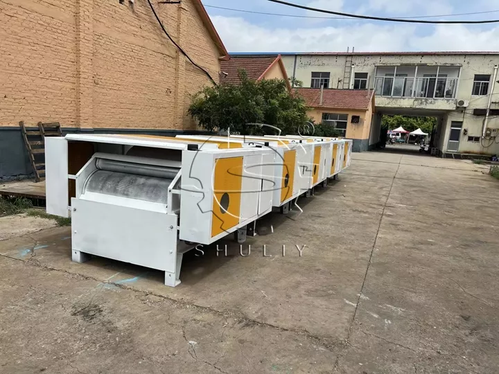 fiber cleaning machine with covers