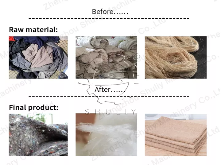 application de machine de recyclage de textiles