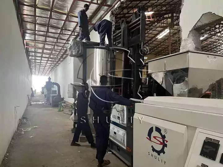 plastic recycling line installation